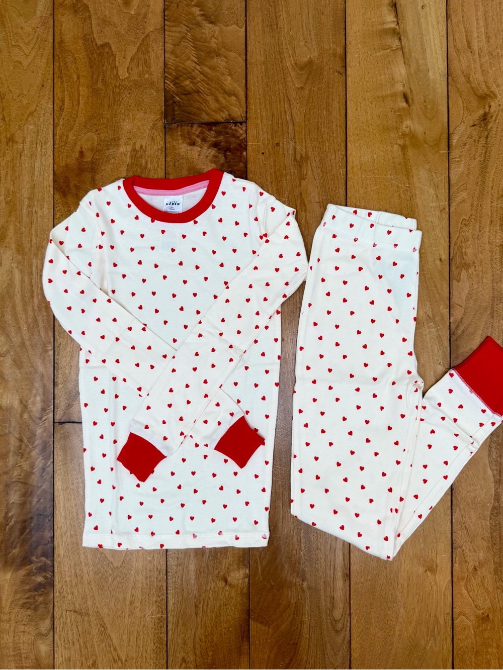 Mini Boden Girls PJs Size 11Y 146cm Red Heart Print New in Original Packaging